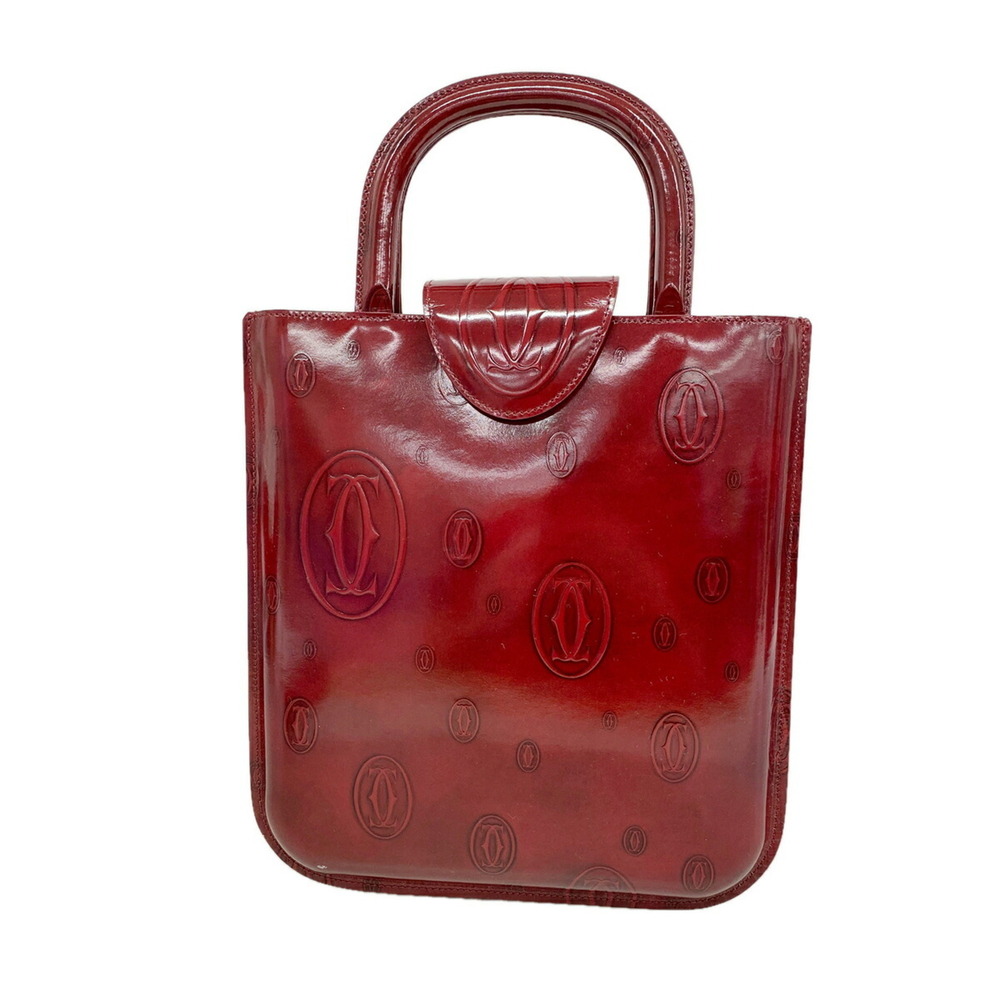 Cartier Happy Birthday handbag, patent leather, burgundy, women's.